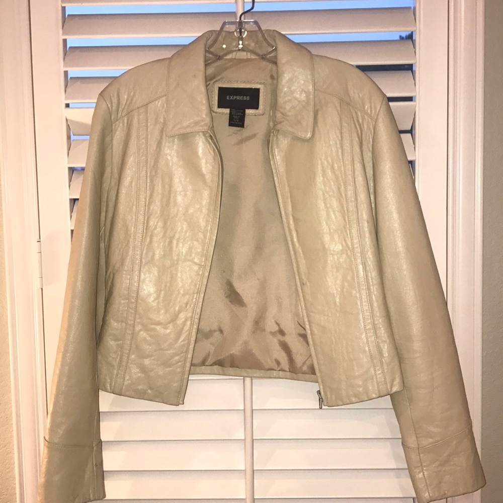 Express Tan Leather Jacket